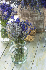 Fresh lavender bouquet in a vase