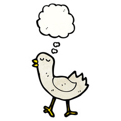 cartoon bird with thought bubble