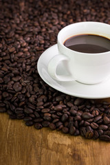 Coffee cup on a wooden table