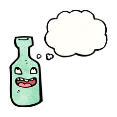 happy bottle cartoon character