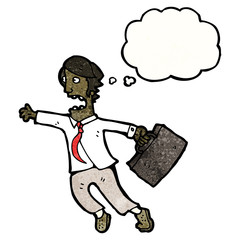 cartoon rushing businessman