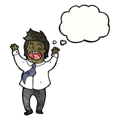 cartoon businessman celebrating