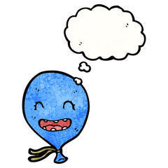 cartoon blue balloon with face