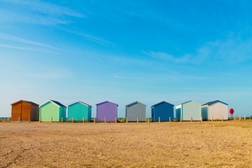 Beach huts on the seafront