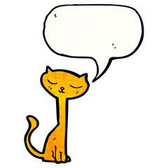 cartoon cat with speech bubble
