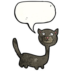 cartoon cat with speech bubble