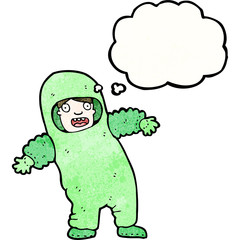 cartoon man in protective suit