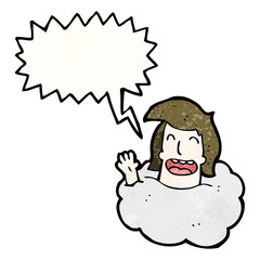 cartoon man in cloud