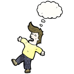 cartoon balancing man