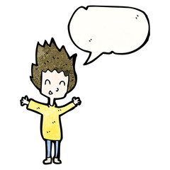 Retro cartoon with texture. Isolated on White.