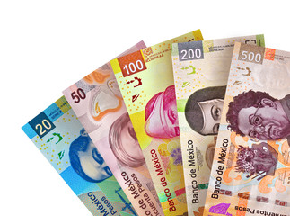 Mexican Peso Bills Background