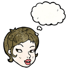 pretty girl with thought bubble