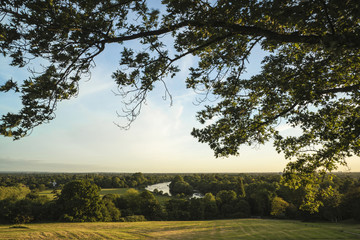 View from Richmond Hill in London over landscape during beautifu