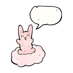 cartoon rabbit on cloud