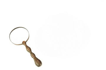 Retro Large Magnifying Glass With Copper Handle Isolated