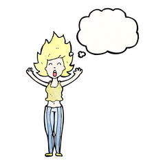 cartoon woman waking from nightmare