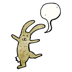 cartoon rabbit with speech bubble