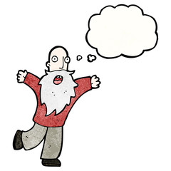 cartoon old man with thought bubble