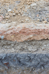 soil layers in underground earth of science environment