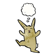 cartoon rabbit with thought bubble