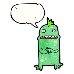 cartoon nervous swamp monster