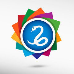 Snake color icon, vector illustration