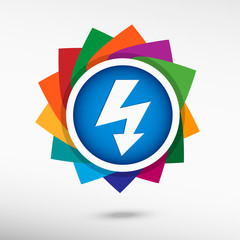 Lightning color icon, vector illustration