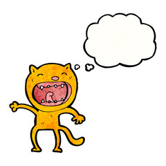 cartoon cat with thought bubble