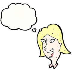 excited blond girl cartoon