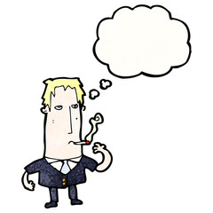 cartoon man smoking cigarette