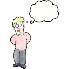 cartoon man with thought bubble