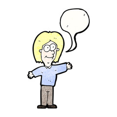 Fototapeta premium cartoon person with speech bubble