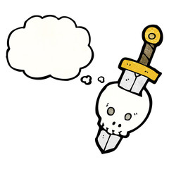 skull and dagger cartoon