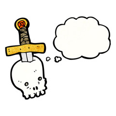 cartoon skull and dagger