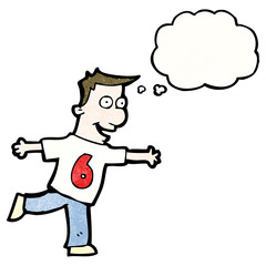 cartoon man in shirt number six