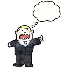 cartoon boss with idea