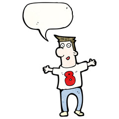 cartoon man in shirt number 8