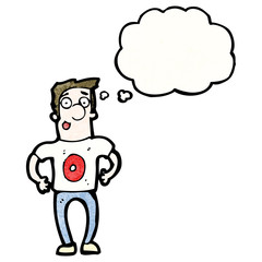 cartoon man in shirt number zero