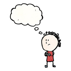 cartoon nervous doodle woman