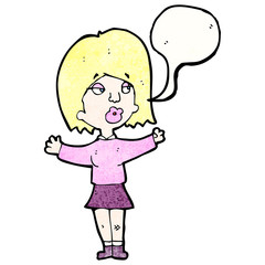 cartoon woman making a choice