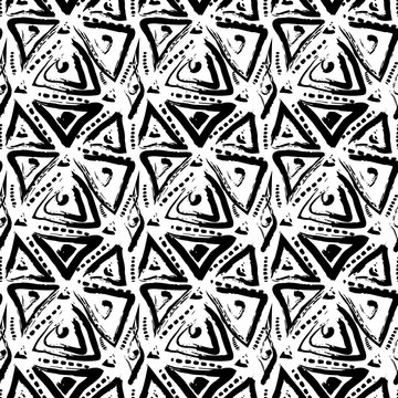 Hand drawn painted seamless pattern.