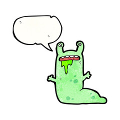 cartoon alien slug monster