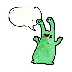 cartoon alien slug monster