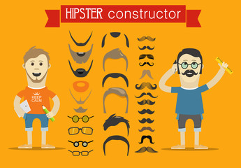 Hipster accessories vector clip-art. Person design elements