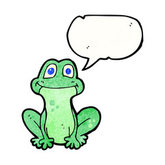 cartoon frog with speech bubble