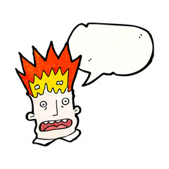 cartoon man with exploding head