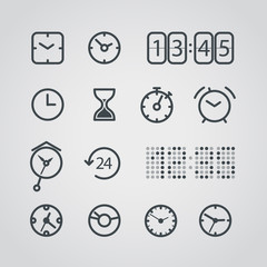 Different slyle of clock vector collection