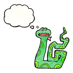 cartoon snake with thought bubble