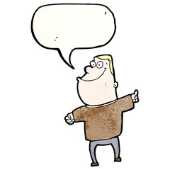 cartoon man with speech bubble