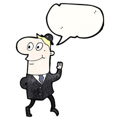 cartoon businessman walking to work